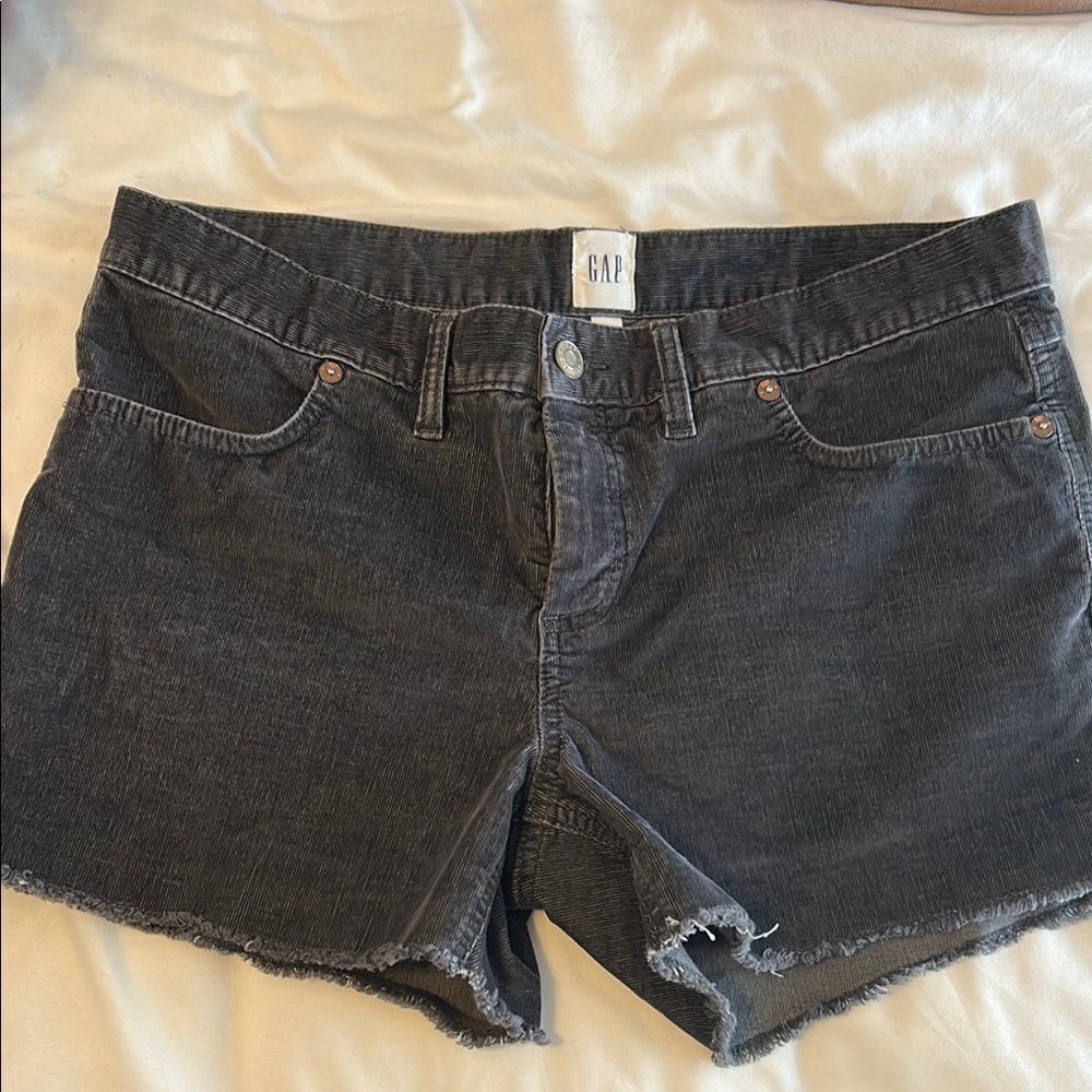GAP Black Jean Shorts Distressed Hem